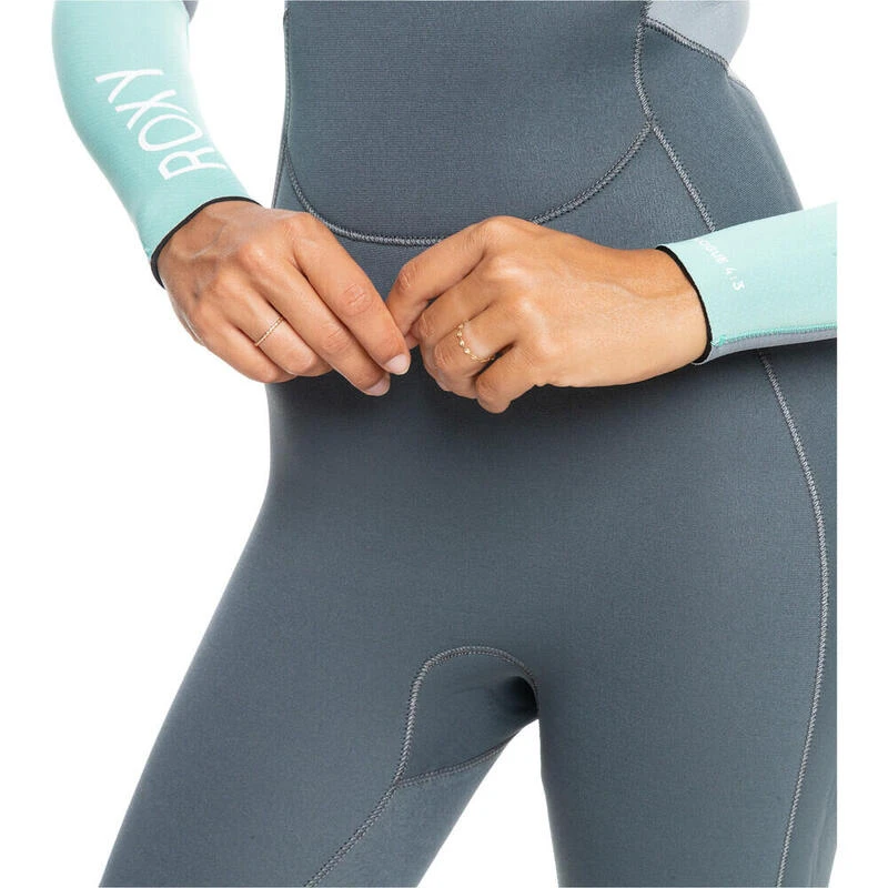 Roxy Combinaison De Surf Prologue 4/3mm GBS - Zip Au Dos Vert Femmes â Image 3