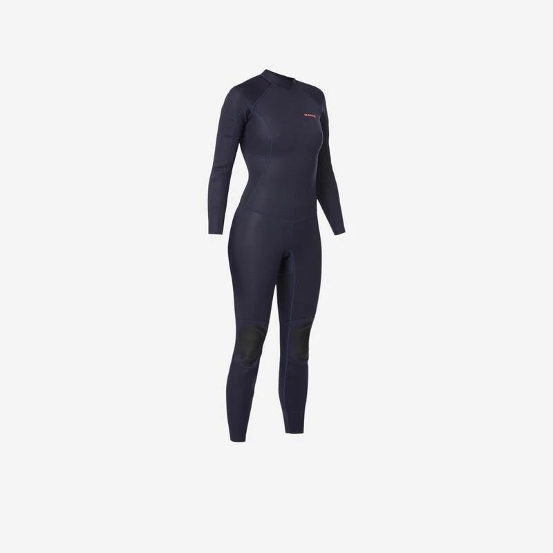 Combinaison SURF 100 Néoprène 2/2 Mm Femme Bleu Marine Back Zip