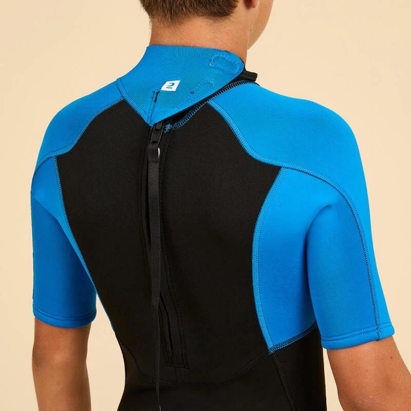 COMBINAISON SURF SHORTY 500 NEOPRENE 1.5MM GARCON BLEUE NOIRE â Image 4