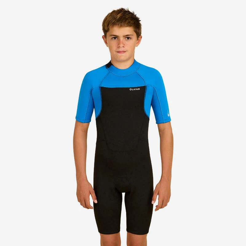 COMBINAISON SURF SHORTY 500 NEOPRENE 1.5MM GARCON BLEUE NOIRE â Image 10