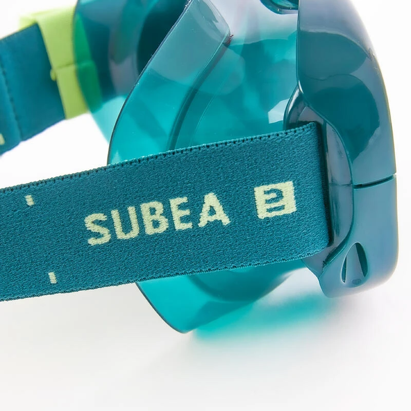 Kit De Snorkeling Masque 100 COMFORT Tuba DRYTOP Adulte Vert Avec Sac â Image 5