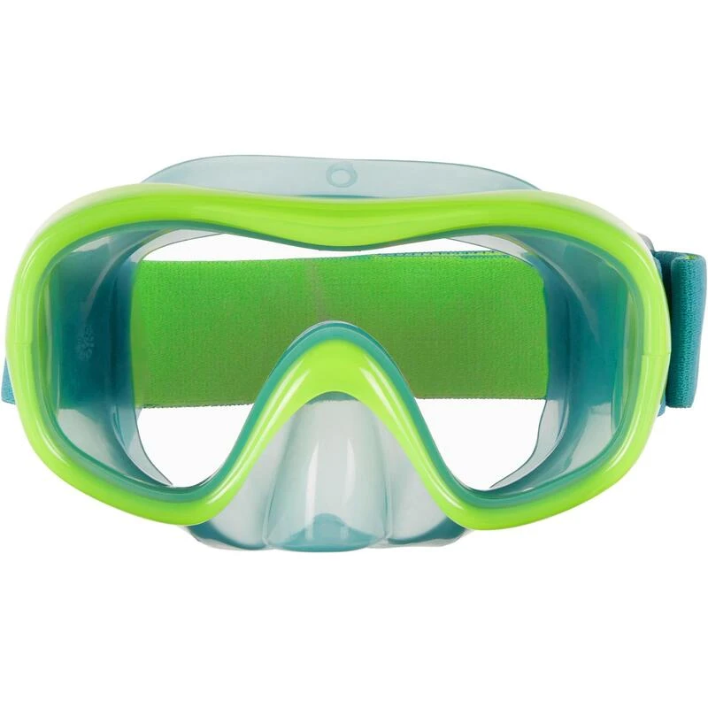 Kit PlongĂ©e Masque Et Tuba Snorkeling 100 Valve Enfant Vert Fluo â Image 2