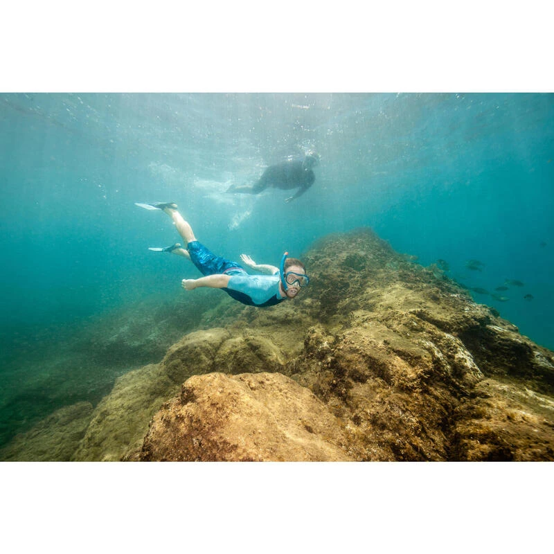 Kit PlongĂ©e Palmes Masque Et Tuba Snorkeling SNK 500 Adulte Bleu â Image 2