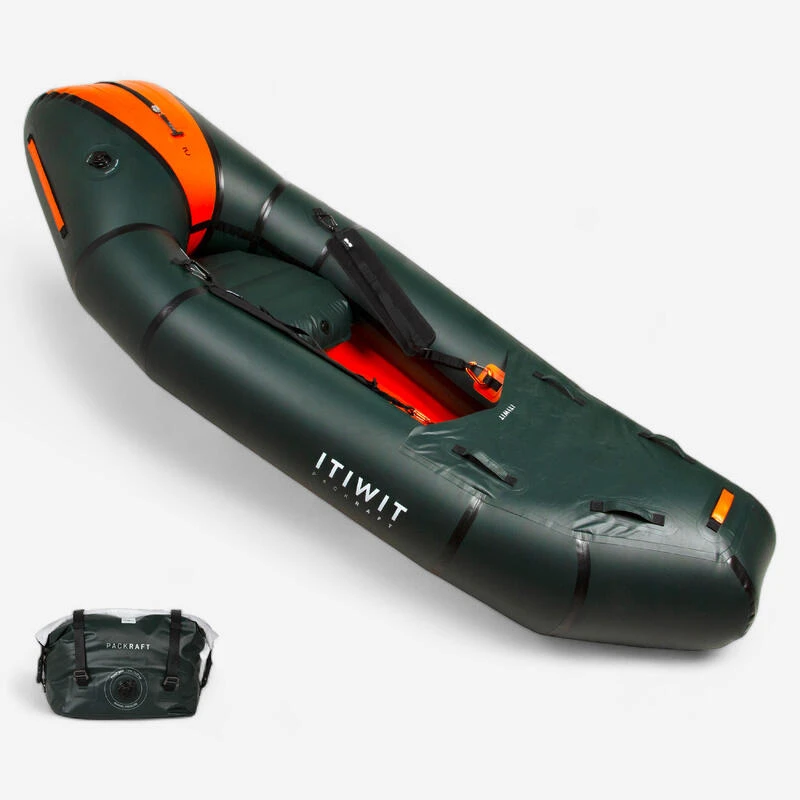 Packraft 500 Kayak Gonflable TPU Rivière 1 Place Zip étanche - PR500