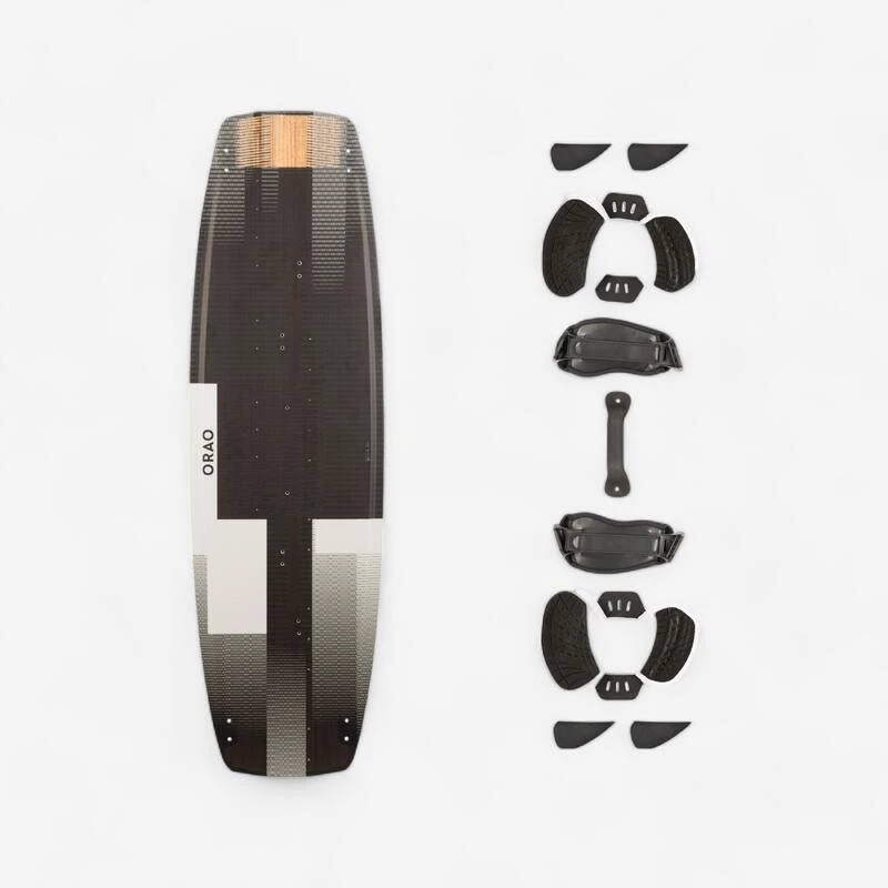 Planche Twintip Carbone De Kitesurf 138 X 41 Cm (pads Et Straps Inclus) - TT500