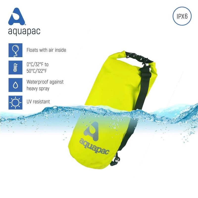Aquapac Sac étanche 25L Heavyweight Avec Bandoulière Vert Acide – Image 2