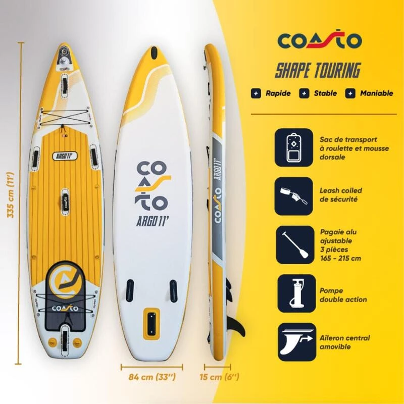 Stand Up Paddle Gonflable All-Round Argo Dropstitch TTS 335x84x15cm 11'x33"x6" – Image 2