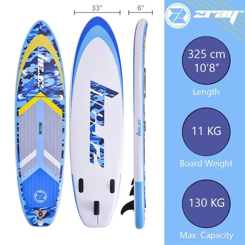 Zray SUP Gonflable Camo 10'8" Dropstitch 325x84x15 Cm (10'8x33"x6") - Option Kayak â Image 3