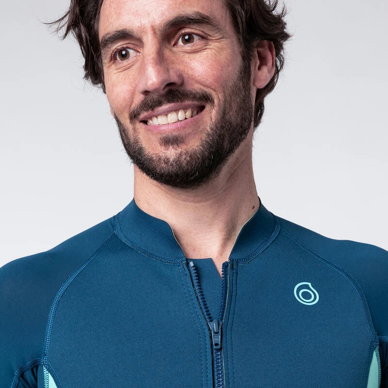 Top Anti UV Manches Courtes Homme Néoprène 1 Mm - Bleu – Image 4